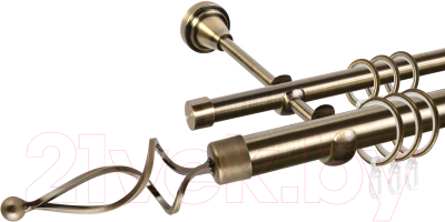 Карниз для штор АС ФОРОС, Grace D25Г/16Г + наконечники Волна 
Карниз для штор АС ФОРОС, Grace D25Г/16Г + наконечники Волна