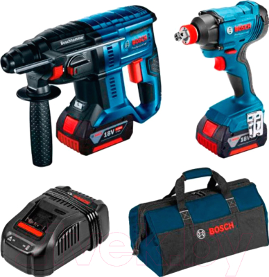 

Профессиональный перфоратор Bosch, GBH 180-LI Professional с гайковертом GDX 180 LI