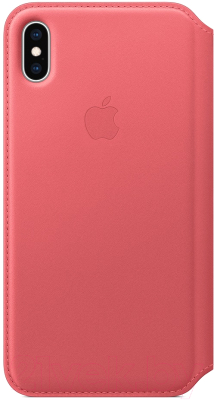 

Чехол-книжка Apple, Leather Folio для iPhone XS Max Peony Pink / MRX62