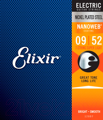 

Струны для электрогитары Elixir Strings, 12007 9-52 7-String