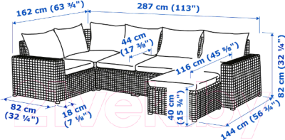 

Диван садовый Ikea, Соллерон 792.892.58