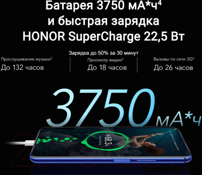 Смартфон Honor 20 6GB/128GB Midnight Black