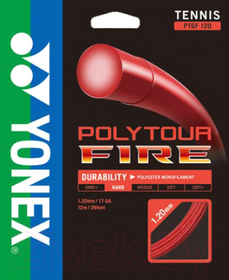 

Струна для теннисной ракетки Yonex, 16 Polytour Fire 120 SET / PTGF120