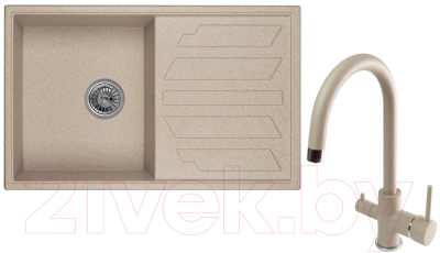 

Мойка кухонная Granula, GR-8002 + смеситель Spring 35-09/L