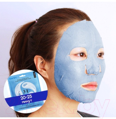 

Маска для лица тканевая Shary, Blue Clay детокс c cывороткой и голубой глиной 3 в 1