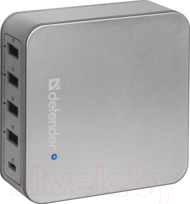 

Адаптер питания сетевой Defender, Серебристый, UPA-50 4 порта USB + Type C, 5V / 8A