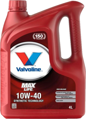 

Моторное масло Valvoline, MaxLife 10W40 / 872296