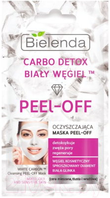 

Маска для лица Bielenda, Carbo Detox Peel Off белый уголь очищающая