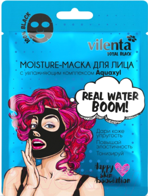 

Маска для лица тканевая Vilenta, Total Black Moisture с увлажняющим комплексом Aquaxyl