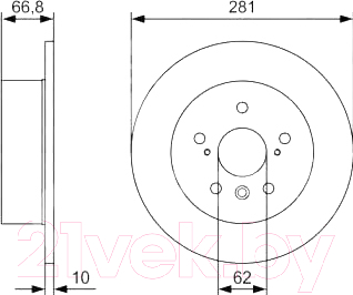 

Тормозной диск Bosch, 0986479W38