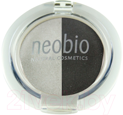 

Тени для век NeoBio, Чeрный;серебристый, Двойные 03 туманная ночь