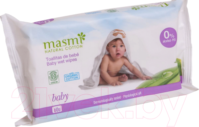 

Влажные салфетки Masmi, Natural Cotton для детей