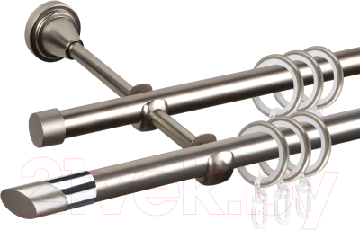 

Карниз для штор АС ФОРОС, Grace D16Г/16Г + наконечники Скос хром