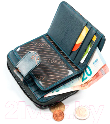

Портмоне Cedar, Коричневый;черный;голубой, Lorenti 76115-TR