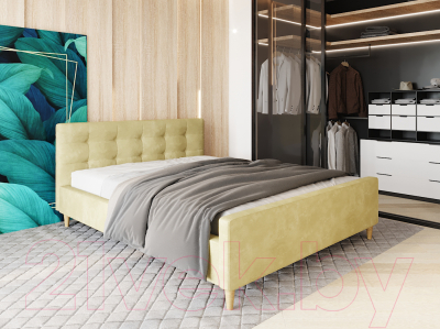 

Двуспальная кровать Настоящая мебель, Pinko вельвет 160x200
