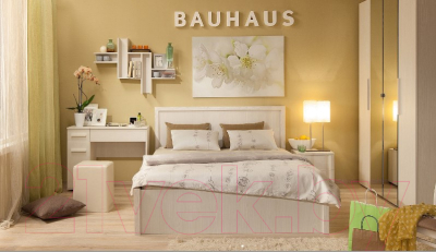 Двуспальная кровать Глазов Bauhaus 1.2 с ПМ 180x200 (бодега светлый)
