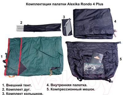 

Палатка Alexika, Rondo 4 Plus / 9123.4901