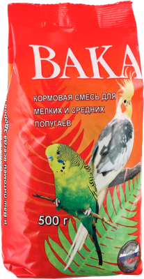 

Корм для птиц ВАКА, Для средних и мелких попугаев в пакете