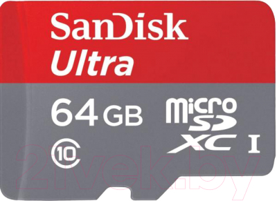 

Карта памяти SanDisk, Ultra microSDXC (Class 10) 64GB (SDSQUNS-064G-GN3MN)