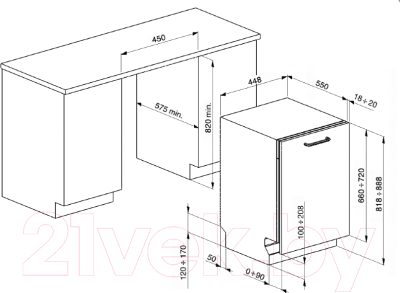 

Посудомоечная машина Smeg, STA4525IN