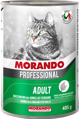 

Корм для кошек Morando, Professional Кусочки с ягненком и овощами / 09942