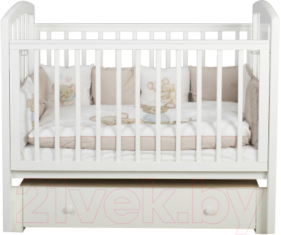 

Детская кроватка Incanto, Белый, Hugge с ящиком