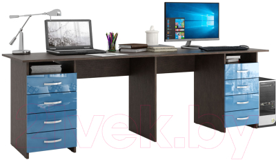 

Письменный стол MFMaster, Тандем-3 / МСТ-СДТ-03-ВИ-ГЛ