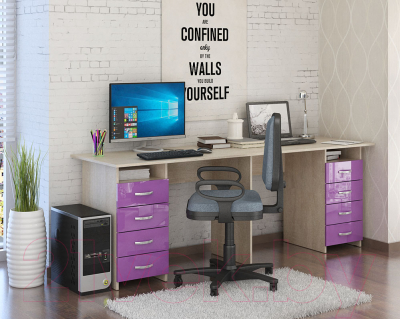 

Письменный стол MFMaster, Тандем-3 / МСТ-СДТ-03-СФ-ГЛ