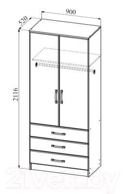 

Шкаф ДСВ, Ницца Ш 900.2