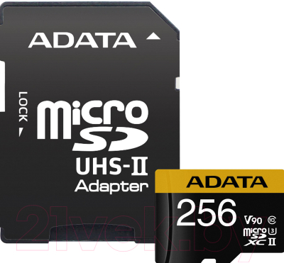 

Карта памяти A-data, microSDXC UHS-II 256GB + адаптер (AUSDX256GUII3CL10-CA)