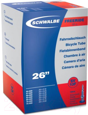 

Камера для велосипеда Schwalbe, SV13F TR4 Freeride 26x2.1525-3.0 40мм / 10425793
