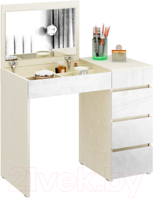 

Туалетный столик с зеркалом MFMaster, Дерево светлое;белый, Триверо-1 / МСТ-ТСТ-01-МБ-ГЛ