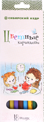 

Набор цветных карандашей Сибирский Кедр, Ассорти, Eжик / СК028/18