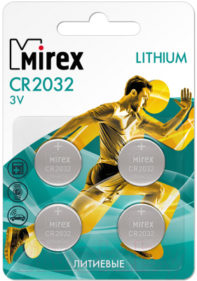 

Комплект батареек Mirex, CR2032 / CR2032-E4