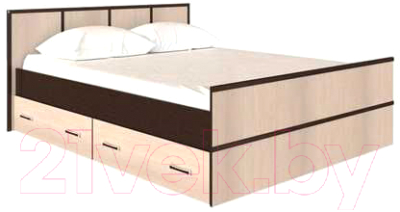 Двуспальная кровать Rikko Сакура 160х200 (венге/дуб атланта)