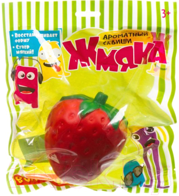 

Мягкая игрушка антистресс Bondibon, Жмяка клубника / ВВ3612