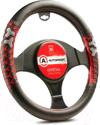 

Оплетка на руль Autoprofi, AP-2050 BK/RD