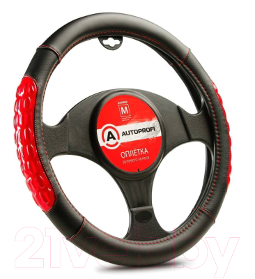 

Оплетка на руль Autoprofi, AP-2060 BK/RD