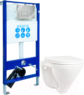 

Унитаз подвесной с инсталляцией Sanita Luxe, Attica SL DM ATCSLWH0104 + INS-0000005