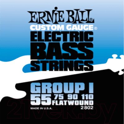 

Струны для бас-гитары Ernie Ball, 2802 Flat Wound Bass Group I 55-110