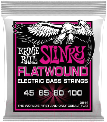 

Струны для бас-гитары Ernie Ball, 2814 Super Slinky Flatwound Cobalt 45-100