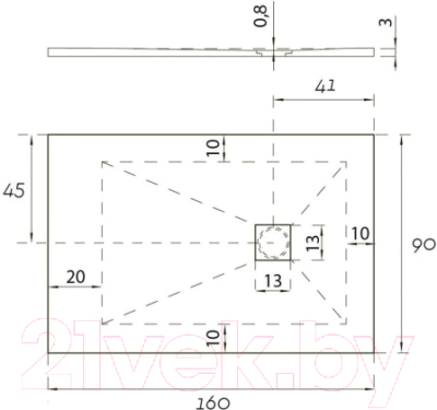

Душевой поддон Aquanet, Hidronatur Pleasure 160х90 / ATS-160x90U-W