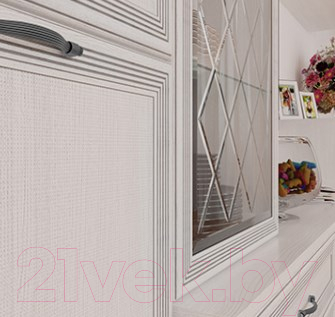 Шкаф с витриной Лером Карина ШК-1082-СЯ (снежный ясень)