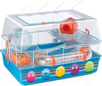 

Клетка для грызунов Ferplast, Белый;голубой;с рисунком, Duna Fun Decor / 57921469