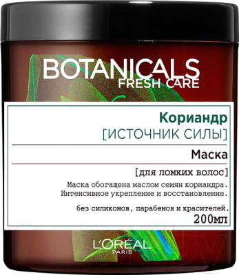 

Маска для волос L'Oreal Paris, Botanicals кориандр для ломких волос укрепляющая