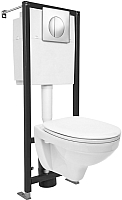 Унитаз подвесной с инсталляцией Cersanit Delfi (S-SET-DEL/Black/TPL/Cg-w) -