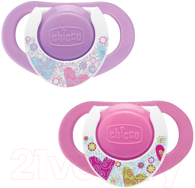 

Набор пустышек Chicco, С разноцветным рисунком;розовый;сиреневый, Physio Compact нежность / 310410132